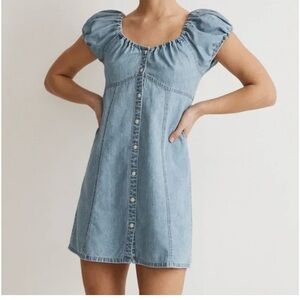 Madewell Denim Margie Mini Dress in Bevy Wash
